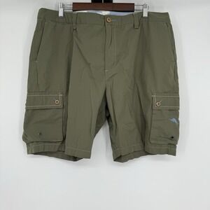 Tommy Bahama Shorts Mens Size 40 Green Cargo Pockets Relaxed Soft Cotton‎ Twill